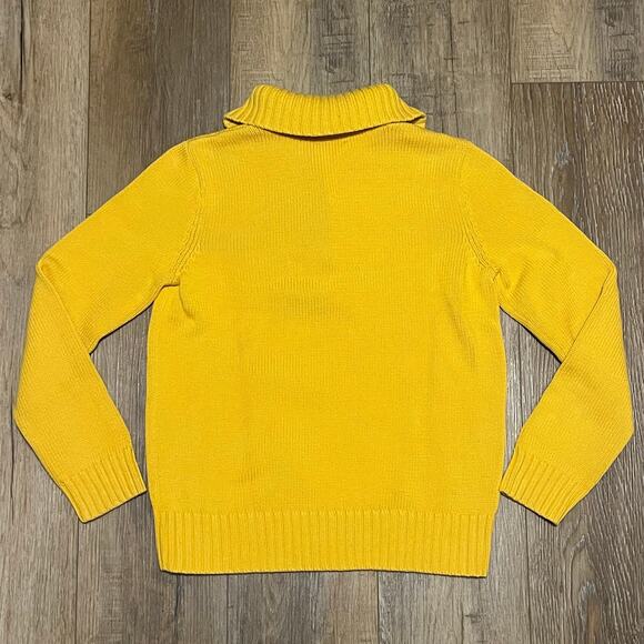 VTG Lauren Ralph Lauren Collard Knit Sweater Gold Turn Lock Hardware Sz M Preppy - Picture 6 of 8